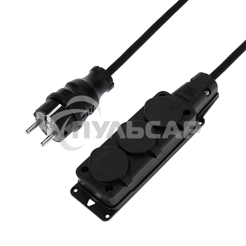 Удлинитель-шнур на рамке Rexant КГ 3х1.5, 30 м, 3 гнезда, морозостойкий, с/з, 16 А, 3500 Вт, IP44 (Сделано в России)