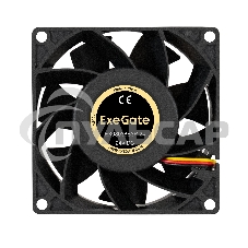 Вентилятор для корпуса ExeGate EX08038S3P-24 черный, 80 мм, 4500 об/мин, 43.2 дБ, 3 pin