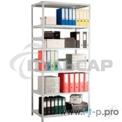 Металлические стеллажи Стеллаж MS 200/100х30/6 (Размеры внешние (ВхШхГ) 2000х1000х300 мм, 6 полок, с единой стойкой)