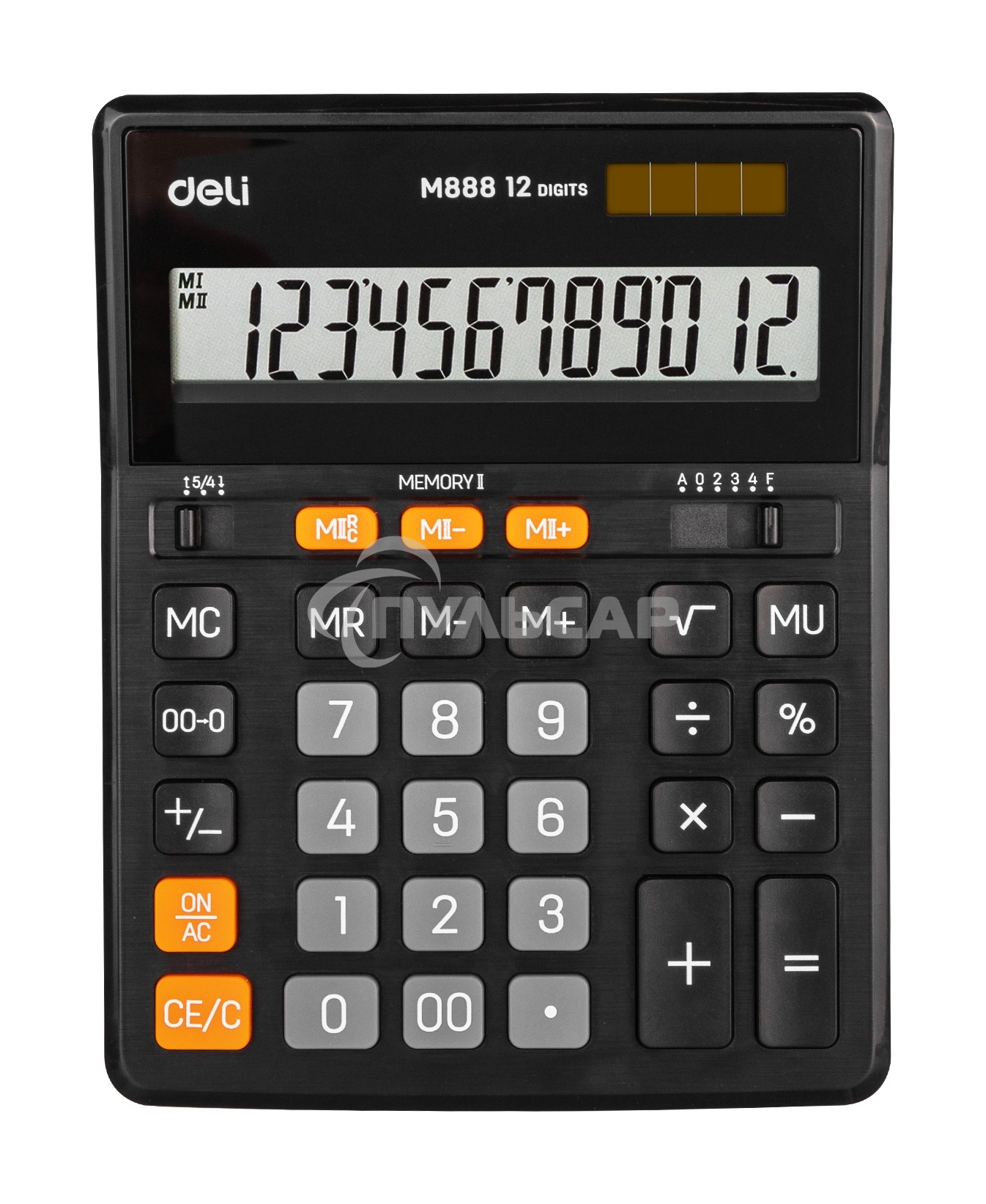 Калькулятор настольный Deli EM888 черный 12-разр.