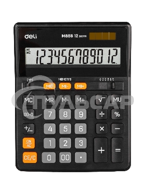Калькулятор настольный Deli EM888 черный 12-разр.