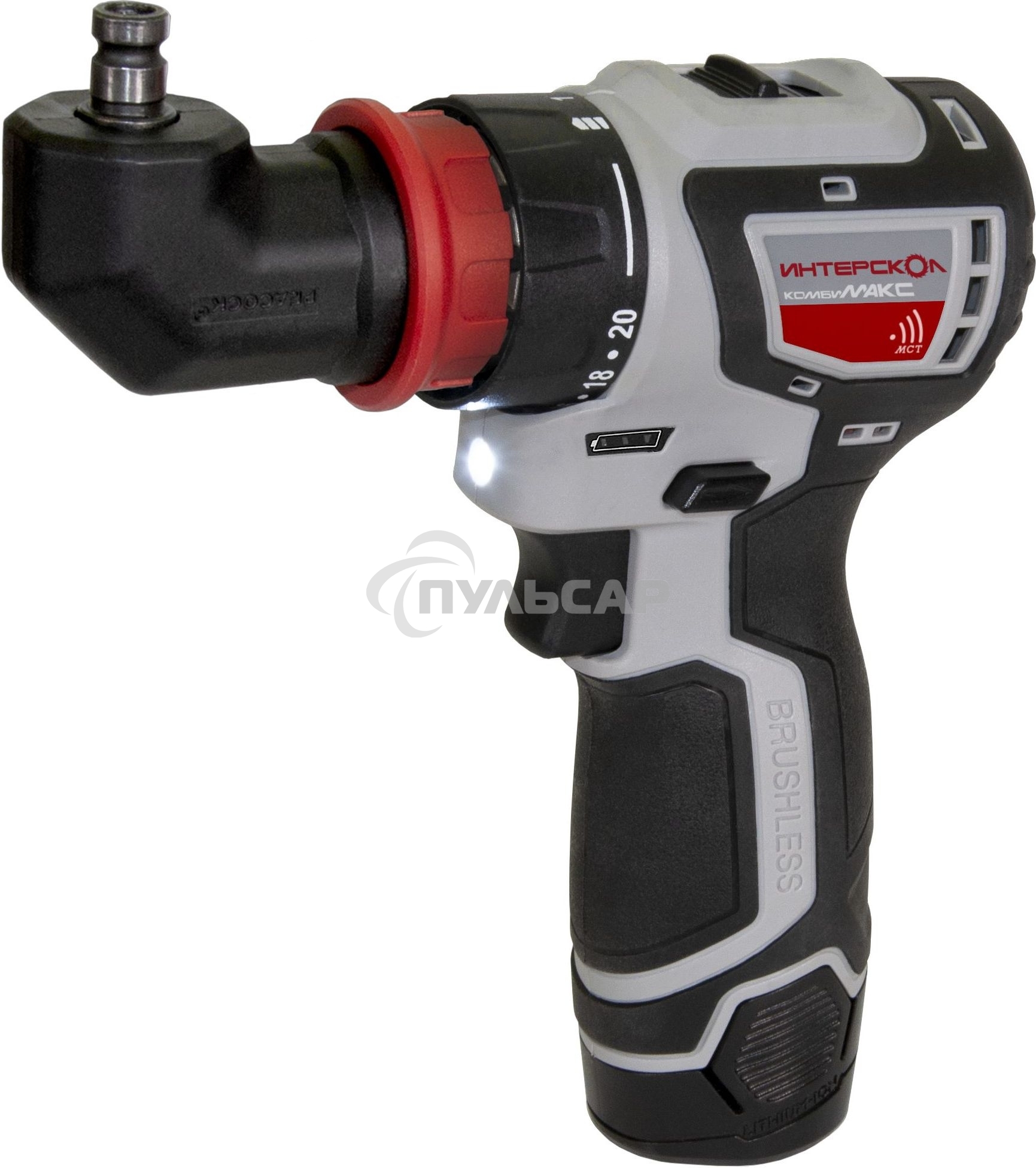 Дрель-шуруповерт ИНТЕРСКОЛ ДА-10/12В 36, Аккумуляторная, 12В, 2 АКБ, Кейс