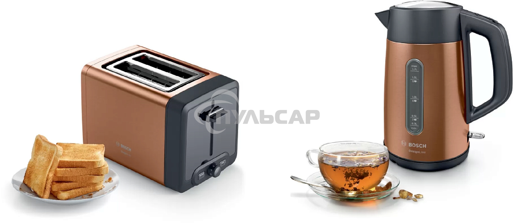 Тостер Bosch TAT4P429 970Вт медь