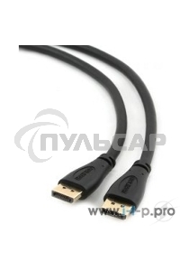 Кабель DisplayPort Gembird/Cablexpert CC-DP2-10, v1.2, 3м, 20M/20M, черный, экран, пакет