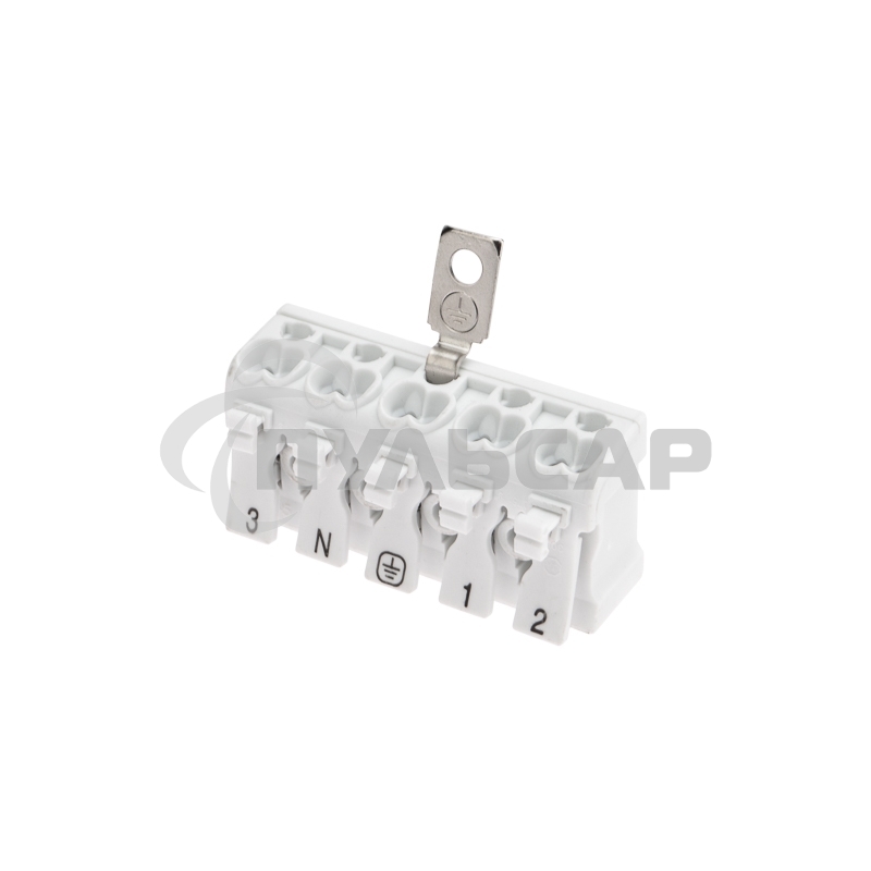 Клемма пружинная соединительная КСП 5-полюсная с заземлением и с монтажными ножками (50 шт./уп.) Rexant