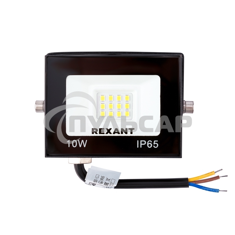 Прожектор Rexant СДО 10 Вт 800 Лм 4000 K черный корпус