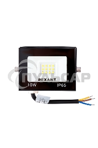 Прожектор Rexant СДО 10 Вт 800 Лм 4000 K черный корпус