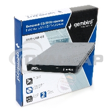 Оптический привод внешний с интерфейсом USB Gembird DVD-USB-03 пластик, черный