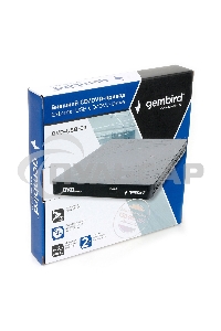 Оптический привод внешний с интерфейсом USB Gembird DVD-USB-03 пластик, черный