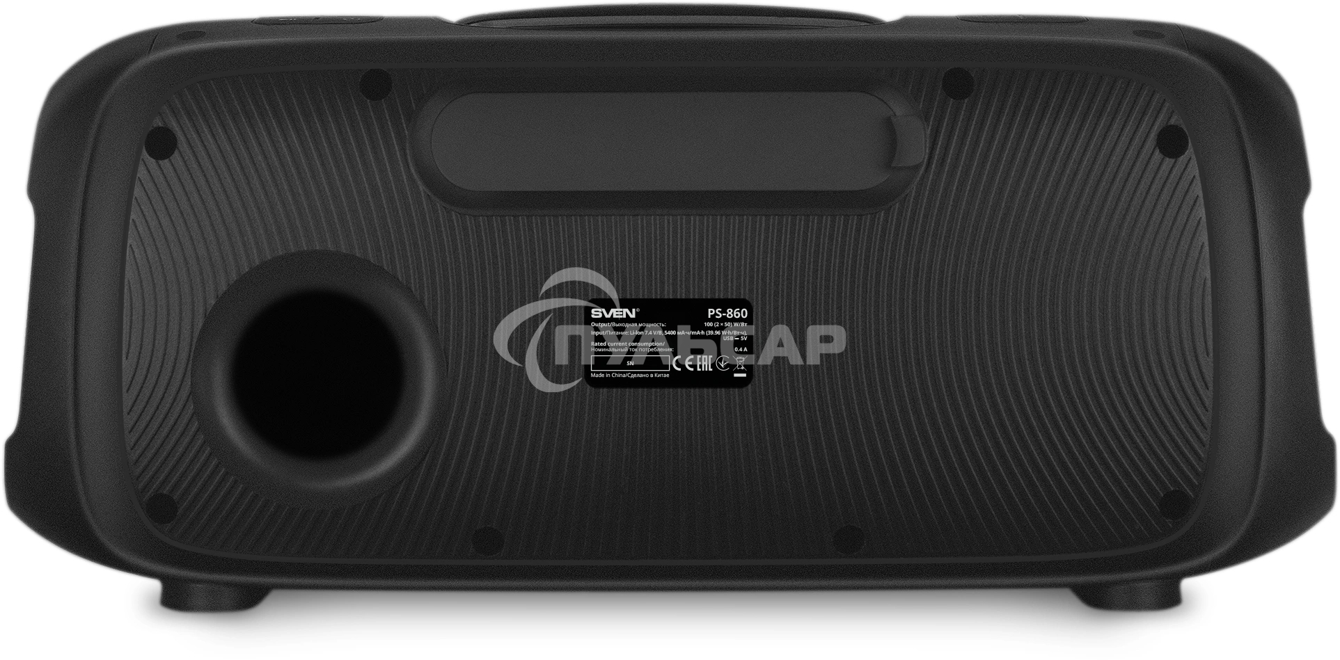 Портативная колонка Sven PS-860 черный 100W 1.0 BT/3.5Jack 5400mAh (SV-022518)