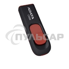 Флешка USB ADATA С008 (AC008-32G-RKD), 32 Gb, USB 2.0, R/W 15/5, черный/красный