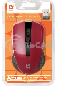 Мышь беспроводная Defender Accura MM-935 красный, 1600 dpi, радиоканал, USB, кнопки - 4
