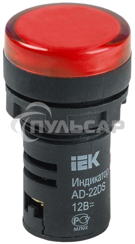 Арматура светосигнальная AD-22DS 12В AC/DC красн. ИЭК BLS10-ADDS-012-K04