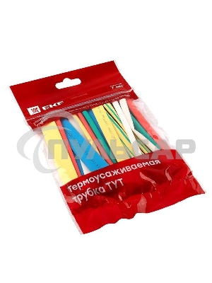 Термоусаживаемая трубка EKF tut-n-6 ТУТ 6/3 набор:7 цветов по 3шт. 100мм. EKF PROxima