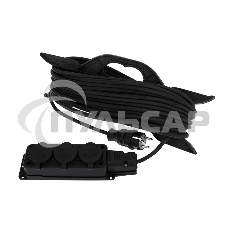 Удлинитель-шнур на рамке Rexant КГ 3х1.5, 20 м, 3 гнезда, морозостойкий, с/з, 16 А, 3500 Вт, IP44 (Сделано в России)