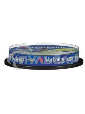 Диск CD-RW Verbatim 700Mb 10x Cake Box (10шт) (43480)