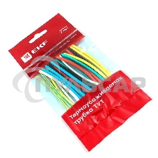 Набор трубок термоусадочных тонкостен. 4/2 (7 цветов по 3шт 100мм) EKF tut-n-4