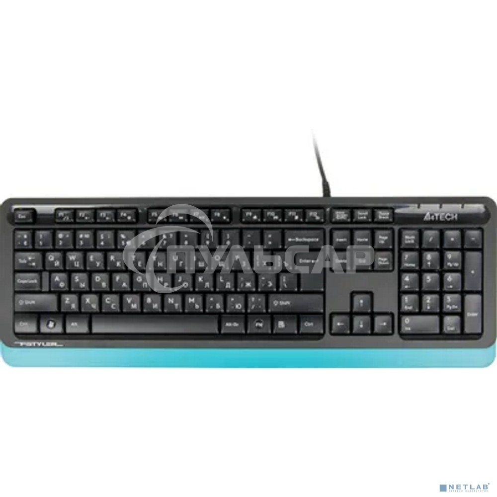 Комплект клавиатура + мышь A4Tech Fstyler F1010 клав:черный/синий мышь:черный/синий USB Multimedia
