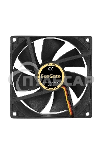 Вентилятор для корпуса ExeGate EX09225B3P-24 черный, 92 мм, 2750 об/мин, 35 дБ, 3 pin