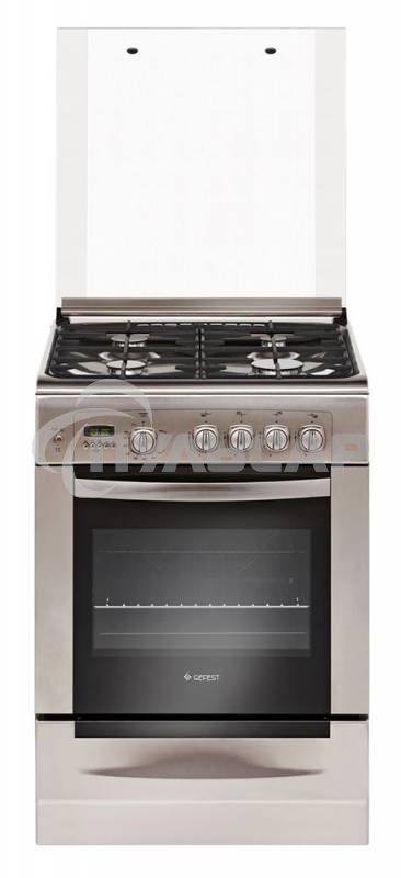 Плита газовая Gefest ПГ 6100-04 0004 серебристый, конфорок 4 шт, духовка 52 л, 60 см x 85 см x 60 см