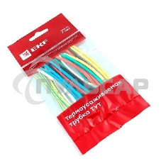 Термоусаживаемая трубка EKF tut-n-2 ТУТ 2/1 набор:7 цветов по 3шт. 100мм. EKF PROxima