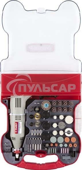 Шлифовальная машина ЗУБР Гравер ЗГ-130ЭК H172 электрический с набором мини-насадок в кейсе, 172 предмета