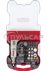 Шлифовальная машина ЗУБР Гравер ЗГ-130ЭК H172 электрический с набором мини-насадок в кейсе, 172 предмета