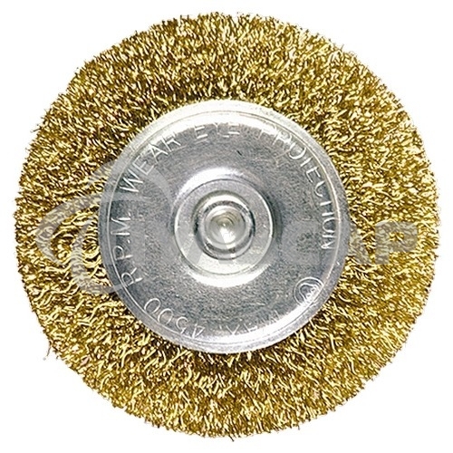 Кордщетка Matrix для дрели 75 мм плоская со шпилькой латунированная витая проволока