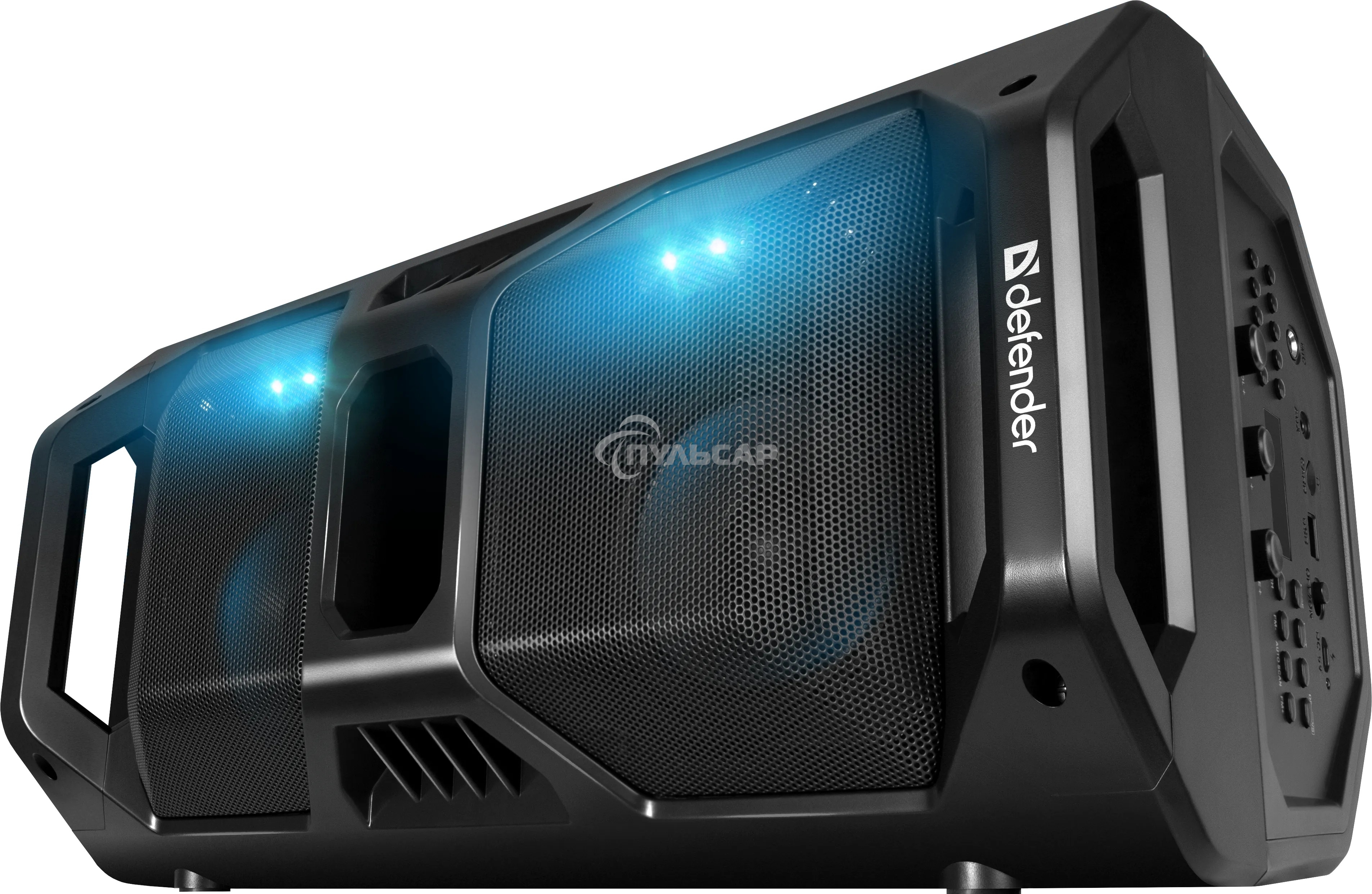 Портативная акустика Defender Rage 50 Вт Light/BT/FM/USB/LED/TWS черный