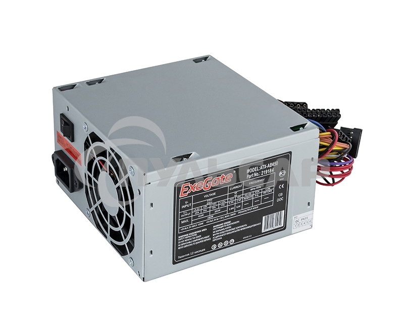 Блок питания ExeGate AB450 (EX219184RUS-S), 450Вт, 80мм, серый