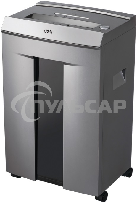 Шредер Deli 9905 серый с автоподачей (секр.P-5)/фрагменты/10лист./20лтр./скрепки/скобы/пл.карты/CD