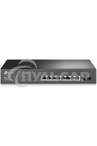 Коммутатор TP-Link JetStream 10-Port Gigabit Smart Switch with 8-Port PoE+, 8× Gigabit PoE+ Ports, 2× Gigabit SFP Slots, 802.3at/af, 150 W PoE Power, 1U 13-inch Rack-mountable Steel CaseIntegration with Omada SDN Controller, 802.1Q VLAN, STP/RSTP/MSTP, IG