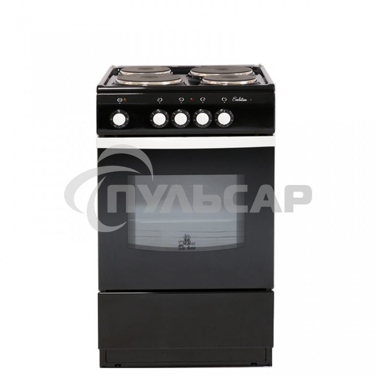Плита электрическая De Luxe 5004.12э черный, конфорок 4 шт, духовка 46 л, 50 см x 85 см x 50 см