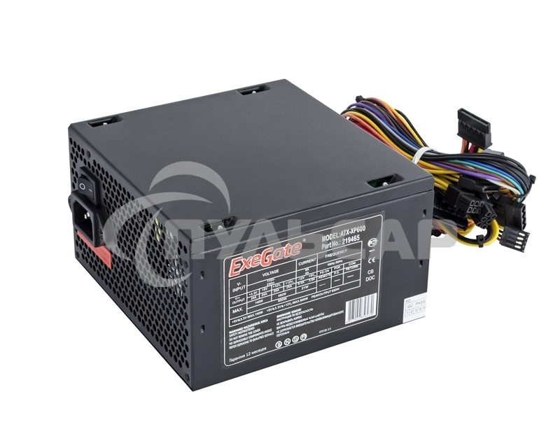 Блок питания ExeGate XP600 (EX219465RUS), 600Вт, 120мм, черный