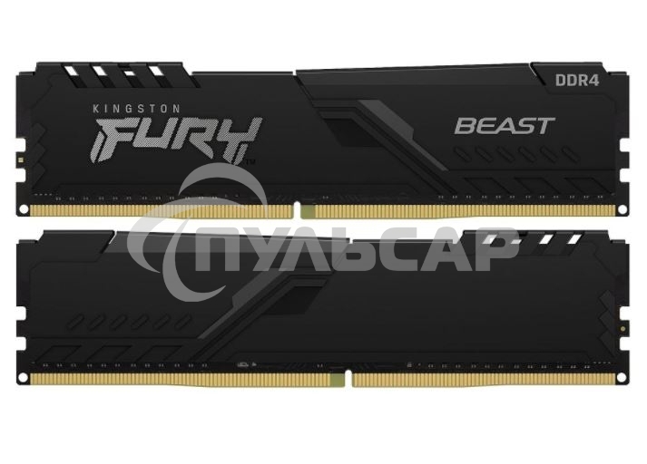 Оперативная память Kingston Fury Beast, DDR4, 64Gb (2x32Gb), 3600MHz, CL18, DIMM, с радиатором, черный