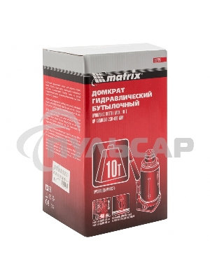 Домкрат Matrix гидравлический бутылочный 10 т h подъема 230–460мм master