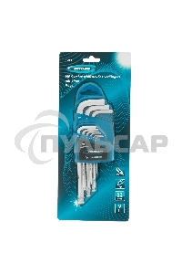 Набор ключей имбусовых GROSS HEX, 1,5–10 мм, S2, 9 шт., удлиненные с шаром, сатинированные Gross 16403