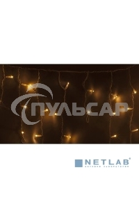 Гирлянда Neon-night Айсикл (бахрома) светодиодный, 4,8 х 0,6 м, белый провод, 230 В, диоды теплый белый, 176 LED