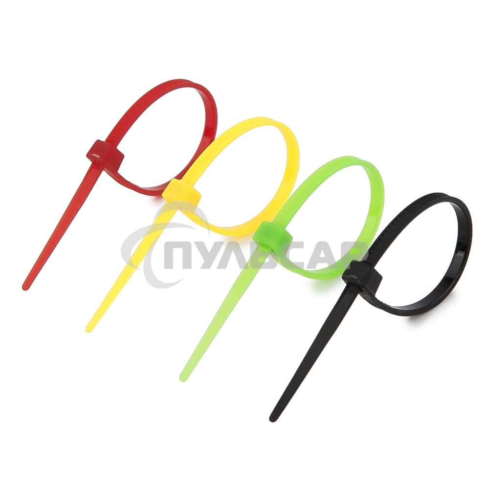 Стяжки NYT-100x2.5С пластиковые 100 мм х 2,5 мм (набор 4 цвета по 25 шт)