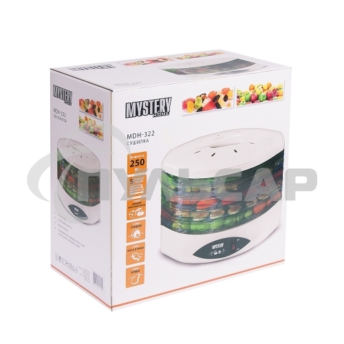 Сушилка для овощей и фруктов Mystery MDH-322 белый 250W