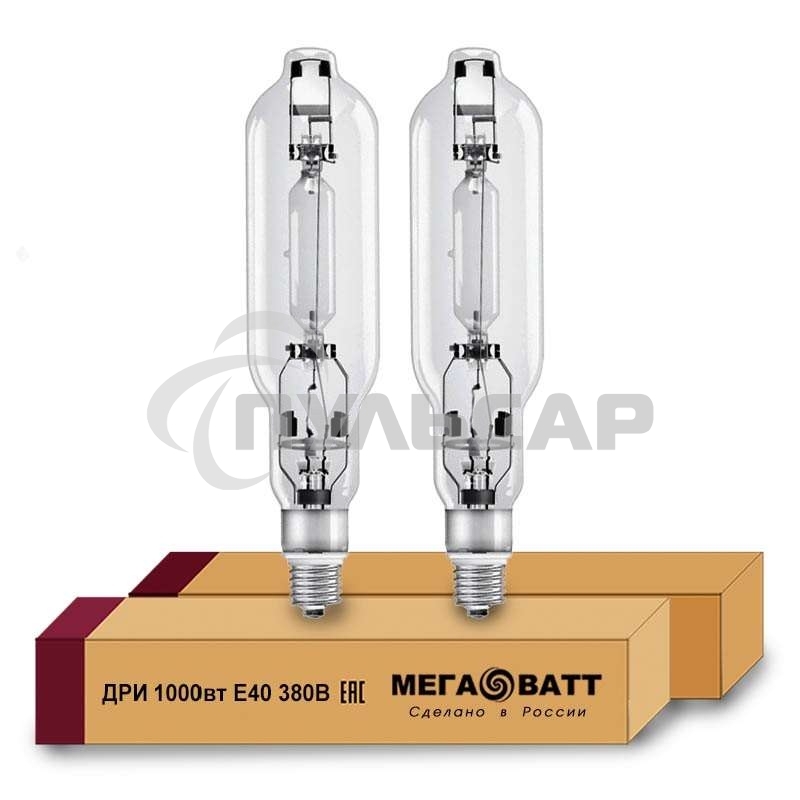 Лампа газоразрядная дуговая ртутная ДРИ 1000 380/4000К E40 (12) МЕГАВАТТ 03116