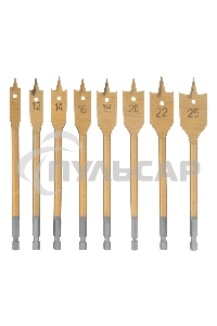 Набор сверл Matrix перовых по дереву, 10-12-14-16-18-20-22-25 мм 8 шт дерев,