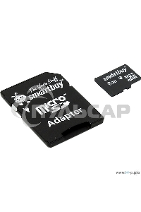Флеш карта microSD 8Gb, Smartbuy microSDHC Class 10 (SD адаптер)