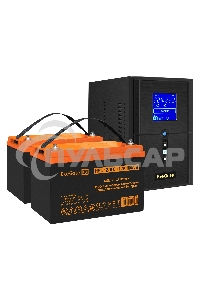 Комплект Источник бесперебойного питания EX295987RUS + батарея 100Aч EX285656RUS 2шт (инвертор, синус, для котла) ExeGate SineTower SZ-1000.LCD.AVR.2SH.1C13.USB 1000VA/800W, чистый синусоида, LCD дисплей, AVR, 2*Schuko+1*C13, USB, линейно-интерактивный, B