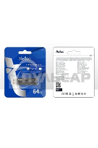 Флешка USB Netac US11 черный 64 Gb USB Type-A + USB Type-C, metal/plastic case