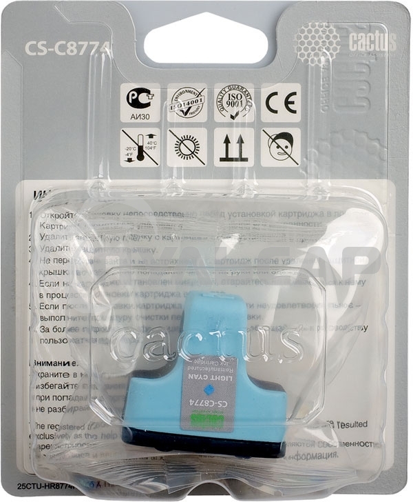 Картридж струйный Cactus CS-C8774 светло-голубой для №177 HP PhotoSmart 3213/3313/8253/C5183/C6183 (