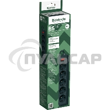 Сетевой фильтр Defender ES, 1.8м, 5 розеток, черный