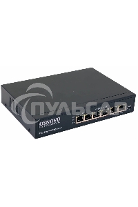 Коммутатор Osnovo SW-20600(80W) PoE коммутатор 6 портов, 4 PoE порта 10/100 Base-T, 2*10/100 Base-T Uplink, до 30W на порт, суммарно до 80W