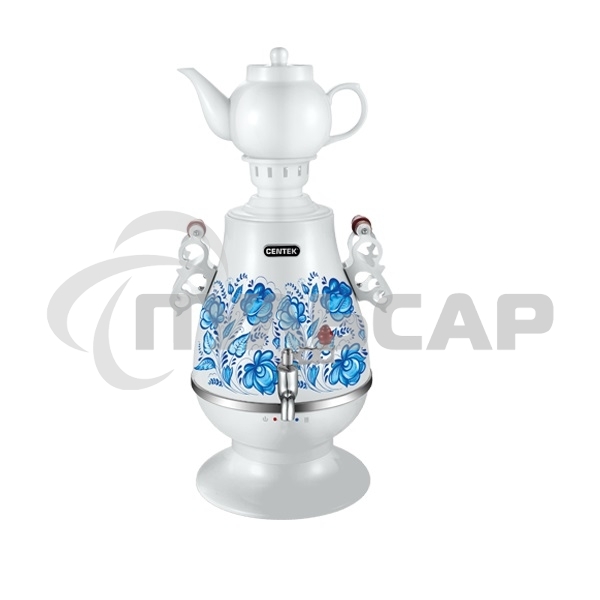 Самовар электрический CENTEK СТ-0091A Самовар Centek СТ-0091 A (белый+рисунок), 4.0л, 2300Вт, поддерж.t + LED индикатор, керам заварник