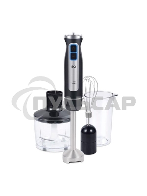 Блендер погружной BQ HB1233SS Black-Steel. Измельчитель, миксер, блендер, Мощность 1400 Вт